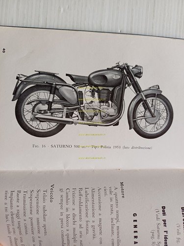 Gilera Saturno 500 Sport 1952 - Polizia 1953 manuale uso …