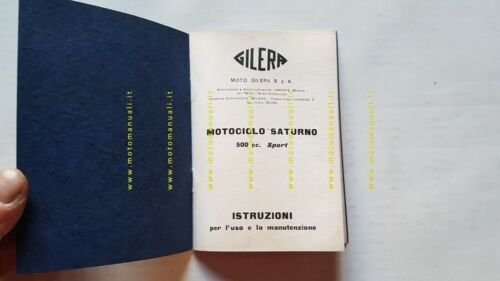 Gilera Saturno 500 Sport 1952 manuale uso manutenzione originale owner's …