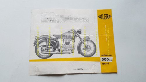 Gilera Saturno 500 Sport 1953 depliant originale italiano
