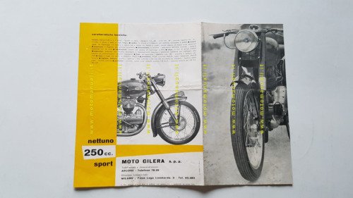Gilera Saturno 500 Sport 1953 depliant originale italiano