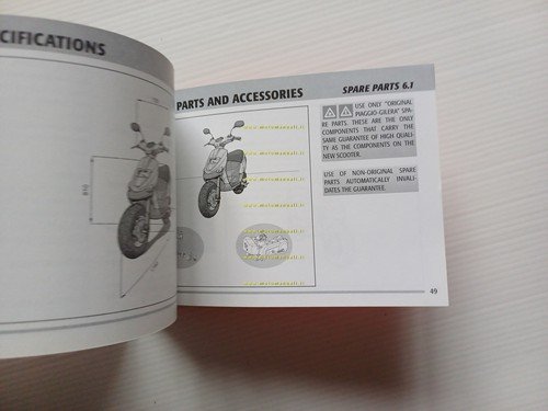Gilera SKP (Stalker) 50 1999 manuale uso manutenzione originale testo …