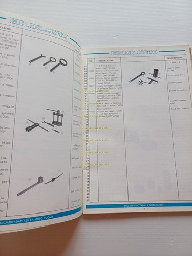 GIO-CA Moto catalogo ricambi parti speciali Ducati 1988 originale