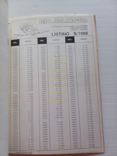 GIO-CA Moto catalogo ricambi parti speciali Ducati 1988 originale