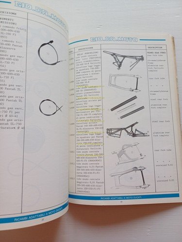 GIO-CA Moto catalogo ricambi parti speciali Ducati 1988 originale