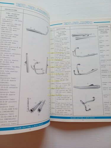 GIO-CA Moto catalogo ricambi parti speciali Ducati 1988 originale