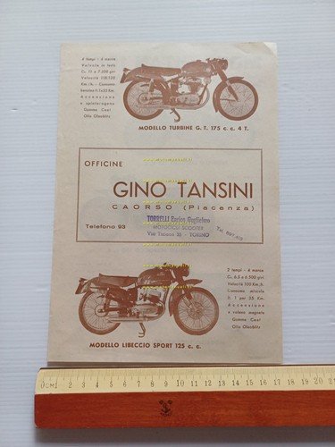 Gitan 125 160 175 Libeccio Scirocco Turbine 1956 depliant italiano …
