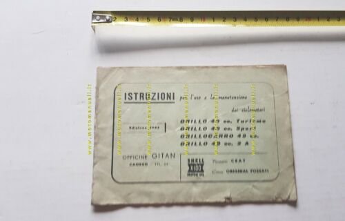 Gitan modelli Grillo 49 1963 manuale uso originale moped owner's …