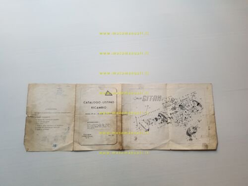 Gitan motore 49 3V 1964 catalogo ricambi originale Engine Spare …