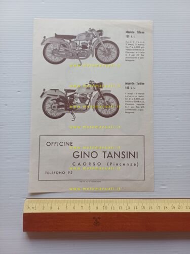 Gitan produzione moto modelli 1955 depliant italiano originale