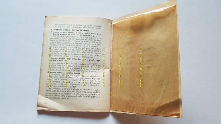 Gloria 50 anni 50 manuale uso manutenzione libretto ITALIANO originale