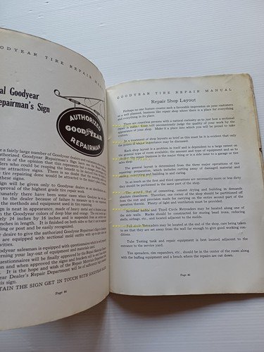 Goodyear pneumatici 1930 manuale officina INGLESE originale
