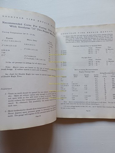 Goodyear pneumatici 1930 manuale officina INGLESE originale