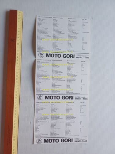 Gori modelli 125 250 350 MR Regolarità 1981 depliant originale …