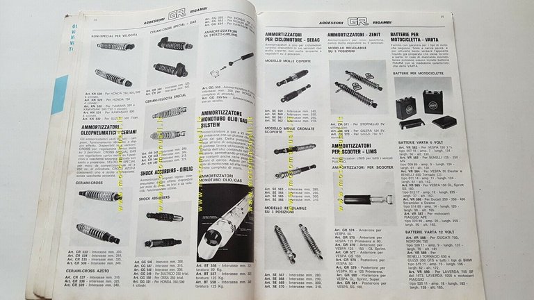 Grassotti e Rosa catalogo accessori anni 70 depliant brochure originale