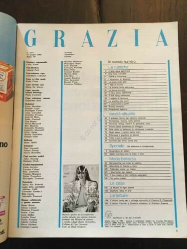 Grazia Rivista Magazine 15 Giugno 1980 N. 2051 Paolo Villaggio