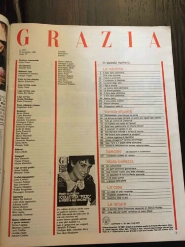 Grazia Rivista Magazine 16 Novembre 1980 N. 2073 Senza copertina …