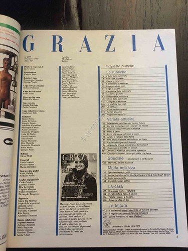 Grazia Rivista Magazine 19 Ottobre 1980 N. 2069 Zoya Fyodorova …