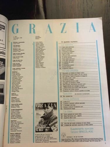 Grazia Rivista Magazine 2 Novembre 1980 N. 2071 Bo Derek