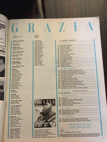 Grazia Rivista Magazine 2 Novembre 1980 N. 2071 Bo Derek