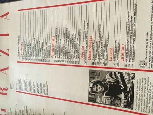 GRAZIA Rivista Magazine 25 Aprile 1982 N.2148 Man Ray
