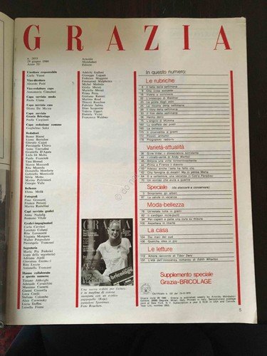 Grazia Rivista Magazine 29 Giugno 1980 N. 2053 Maria Schneider | Immagine Gallery 2