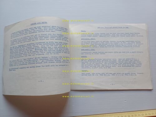 Greeves produzione modelli 1966 24TGS-24MX3-20DC-25DC depliant originale inglese