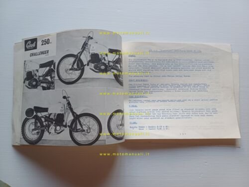 Greeves produzione modelli 1966 24TGS-24MX3-20DC-25DC depliant originale inglese