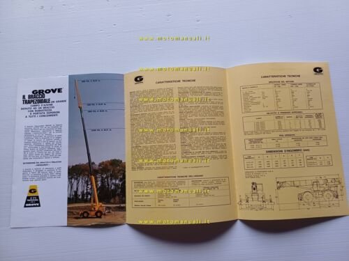 GROVE gru idraulica RT 65 S anni 80 depliant originale