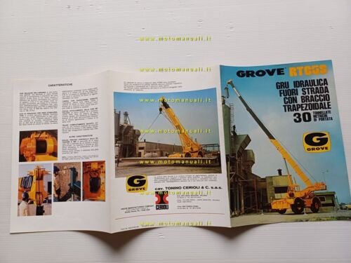 GROVE gru idraulica RT 65 S anni 80 depliant originale