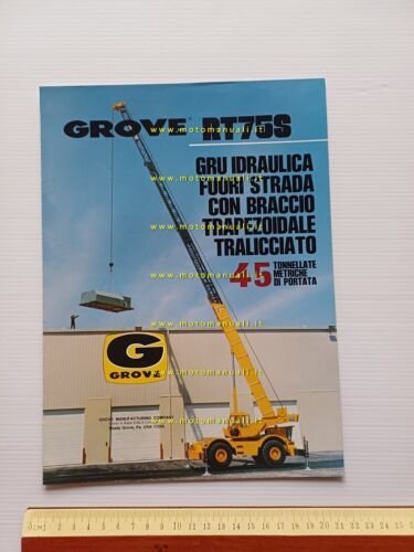 GROVE gru idraulica RT 75 S anni 80 depliant originale