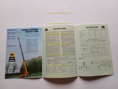 GROVE gru idraulica RT 75 S anni 80 depliant originale