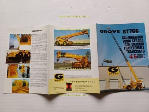 GROVE gru idraulica RT 75 S anni 80 depliant originale