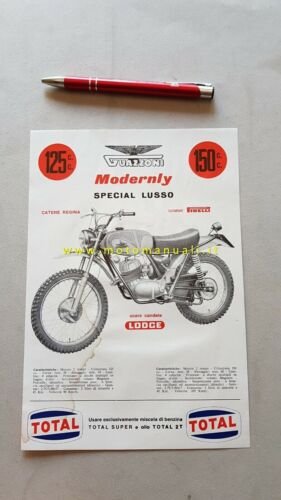 Guazzoni 125-150 Modernly Special Lusso 1971 depliant originale moto brochure