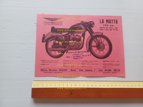 Guazzoni La Matta 175 anni 50 depliant moto italiano originale