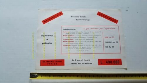 Guazzoni Motocoltivatore 200 anni 60 depliant trattore originale brochure