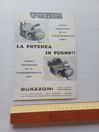 Guazzoni motore 50 competizione aria - acqua anni 60 depliant …