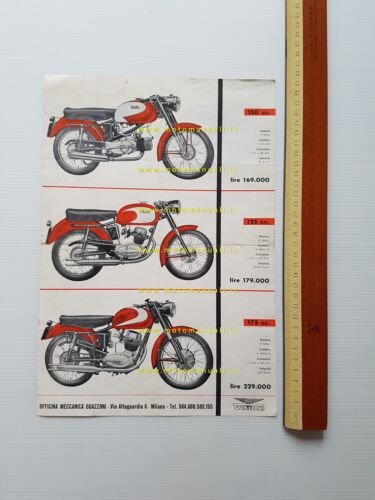 Guazzoni produzione modelli moto ciclomotori 1960 circa depliant originale
