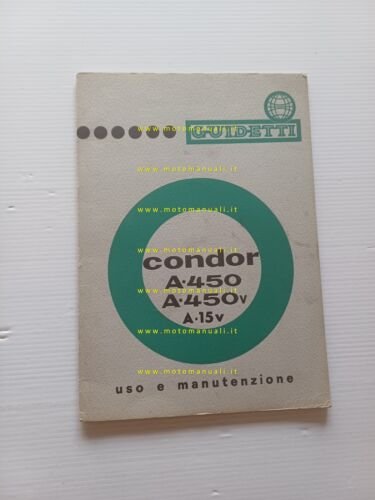 Guidetti motori industriali Condor A-450 A-450V A-15 A-15V manuale uso …