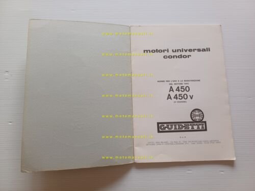 Guidetti motori industriali Condor A-450 A-450V A-15 A-15V manuale uso …