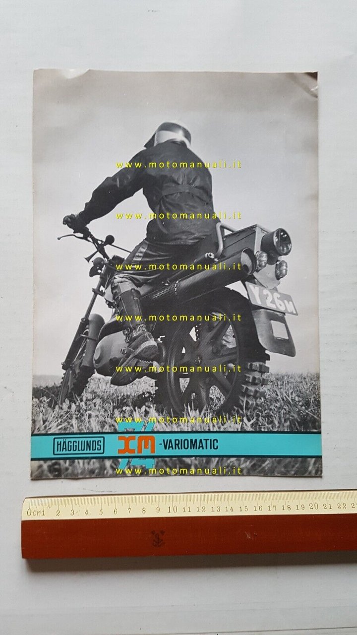Hagglunds 350 XM-Variomatic 1974 depliant originale moto militare