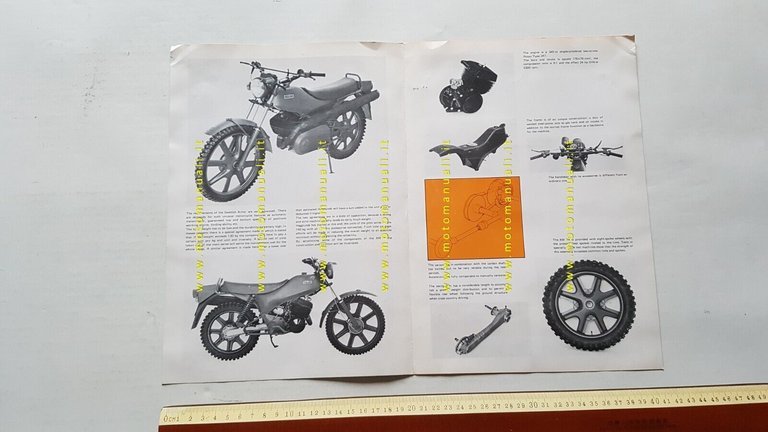 Hagglunds 350 XM-Variomatic 1974 depliant originale moto militare