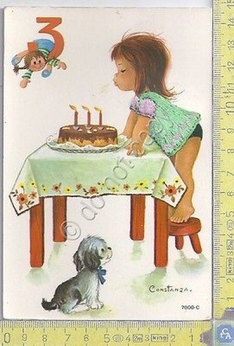 Happy Bday 3 anni - Brodee ricamata - Embroidered and …