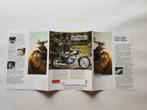 Harley-Davidson 125 SXT\SS-175 SX\SS- 250 SX\SS 1975 depliant ITALIANO originale