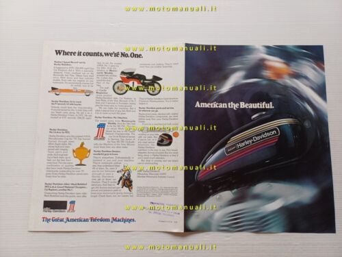 Harley-Davidson catalogo produzione moto 1974 depliant originale INGLESE