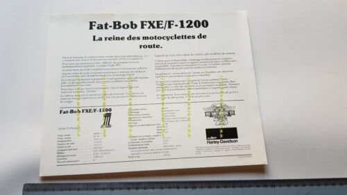 Harley-Davidson Fat Bob FXE/F 1200 1980 depliant FRANCESE moto