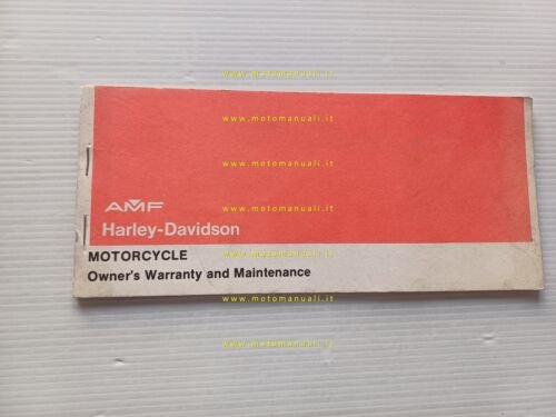 Harley-Davidson libretto garanzia originale nuovo anni 70
