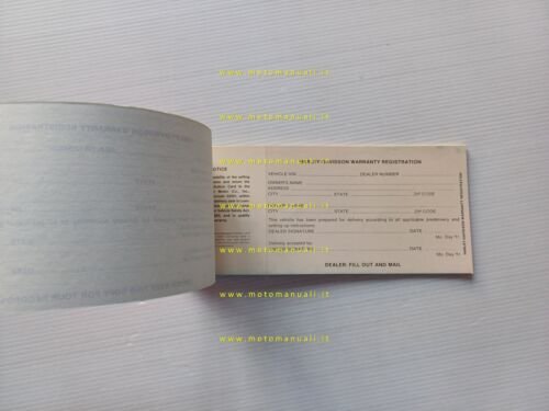 Harley-Davidson libretto garanzia originale nuovo anni 70