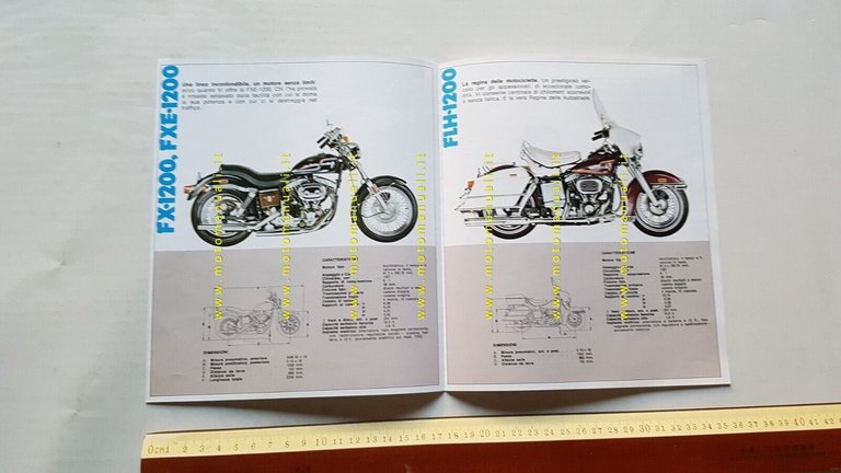 Harley-Davidson modelli 1000-1200 1975 depliant originale brochure italiano