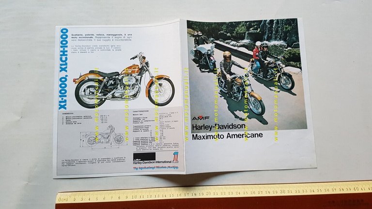 Harley-Davidson modelli 1000-1200 1975 depliant originale brochure italiano