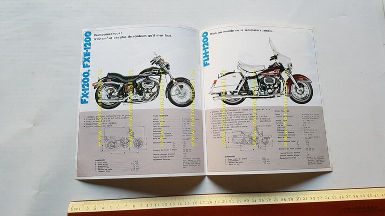 Harley-Davidson modelli 1000-1200 1975 depliant originale FRANCESE